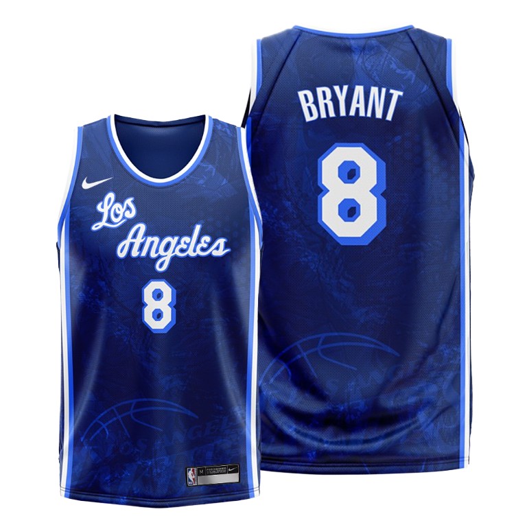 Men's Los Angeles Lakers Kobe Bryant #8 NBA 2020 Classic Fashion Edition Blue Basketball Jersey FSY8183WD